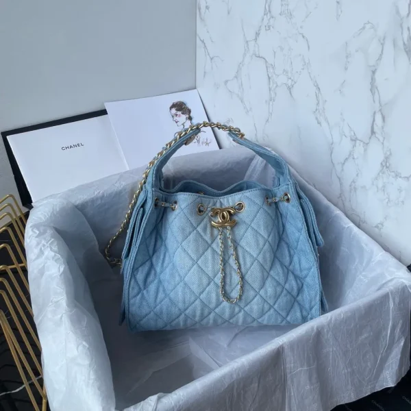 CHANEL Denim Exterior Blue Bags & Handbags