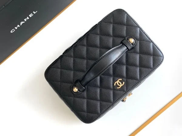 CHANEL Leather Pouch Auth Black Medium Women France - Image 7