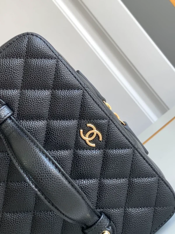 CHANEL Leather Pouch Auth Black Medium Women France - Image 8