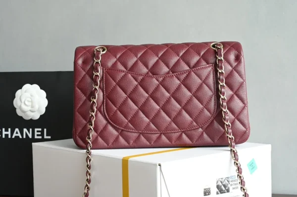 Chanel - Medium Classic Flap Bag - Burgundy Caviar - Image 3