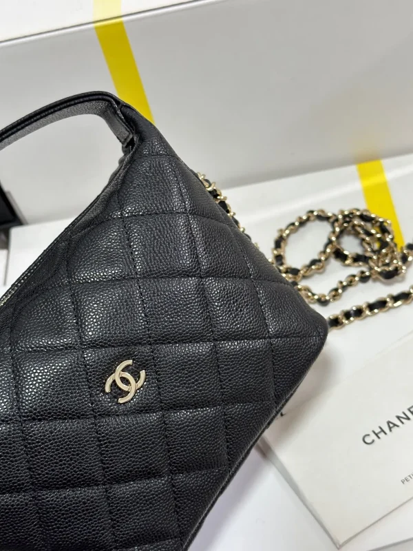 Chanel 25C Quilted Chain Hobo Black Caviar - Image 9