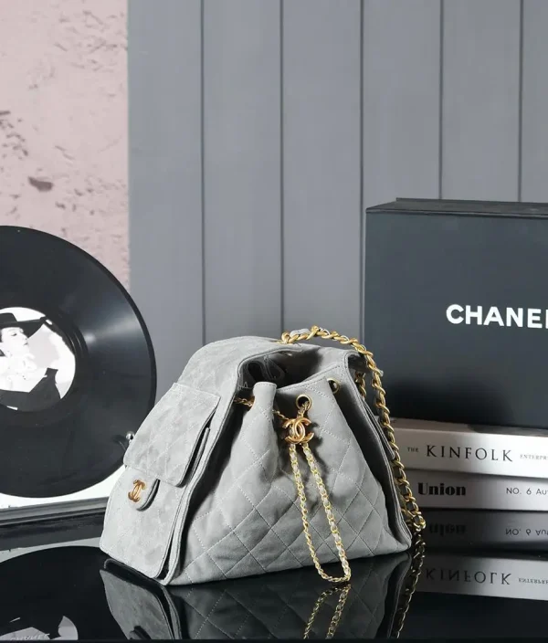 Chanel 25C show drawstring bucket hobo trumpet
