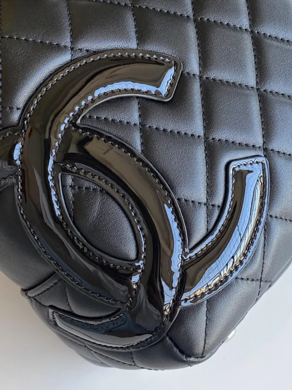 Chanel Black Quilted Leather Cambon Ligne Bowler Bag - Image 7