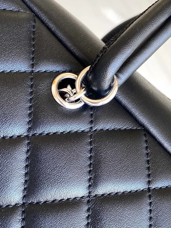 Chanel Black Quilted Leather Cambon Ligne Bowler Bag - Image 8