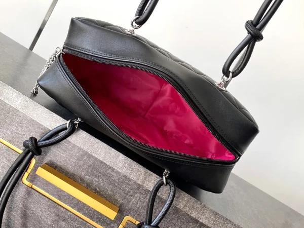 Chanel Black Quilted Leather Cambon Ligne Bowler Bag - Image 10