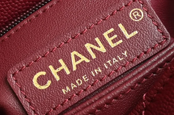 Chanel Burgundy Quilted Caviar Leather Small Coco Top Handle Bag Chanel - Image 9