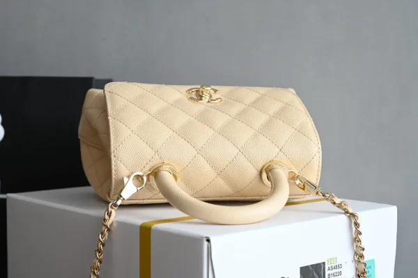 Chanel Coco Handle Mini Beige Caviar LGHW - Image 6