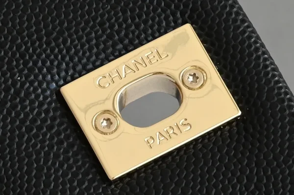 Chanel - Coco Top Handle - Black Caviar / Lizard Top Handle GHW - Image 8