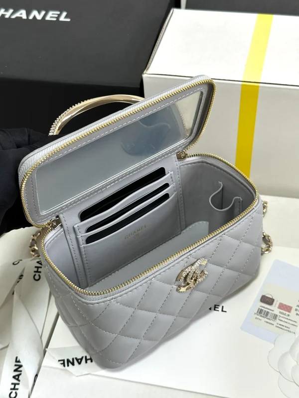 Chanel Grey Quilted Lambskin - Image 3