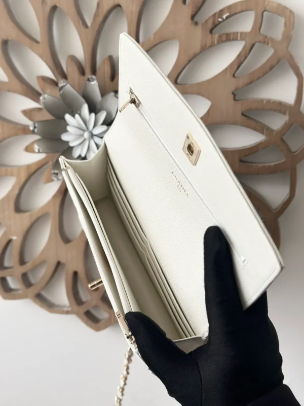 Chanel Mini Flap bag with Top Handle white Cavia - Image 10