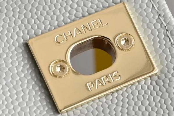 Chanel Pale Blue Extra Mini Coco Top Handle Bag in Caviar Leather - Image 8