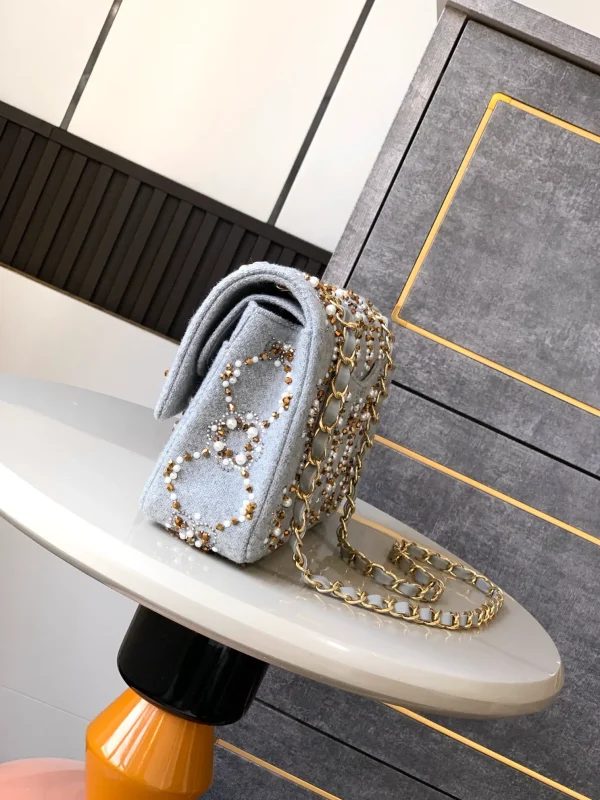 Chanel Pearl & Crystal Classic Double Flap Bag - Image 3