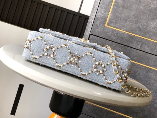 Chanel Pearl & Crystal Classic Double Flap Bag - Image 5
