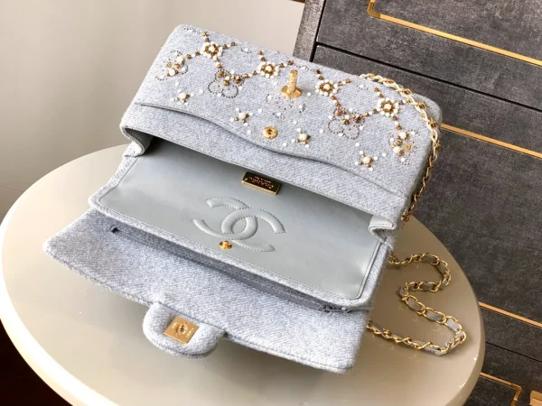 Chanel Pearl & Crystal Classic Double Flap Bag - Image 6
