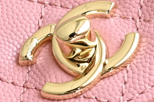 Chanel Pink Quilted Caviar Leather Mini Coco Top Handle Bag Chanel - Image 6