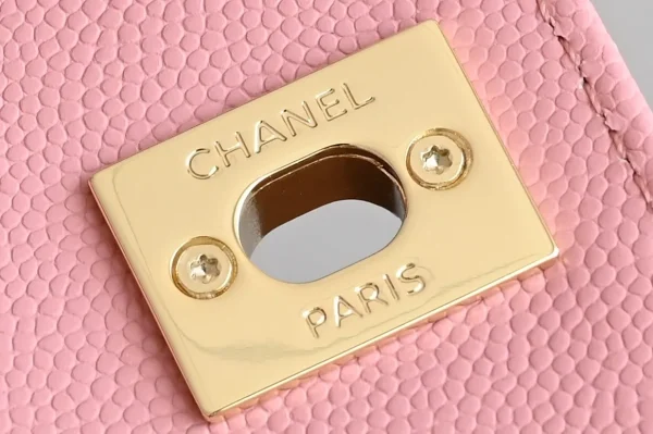 Chanel Pink Quilted Caviar Leather Mini Coco Top Handle Bag Chanel - Image 5