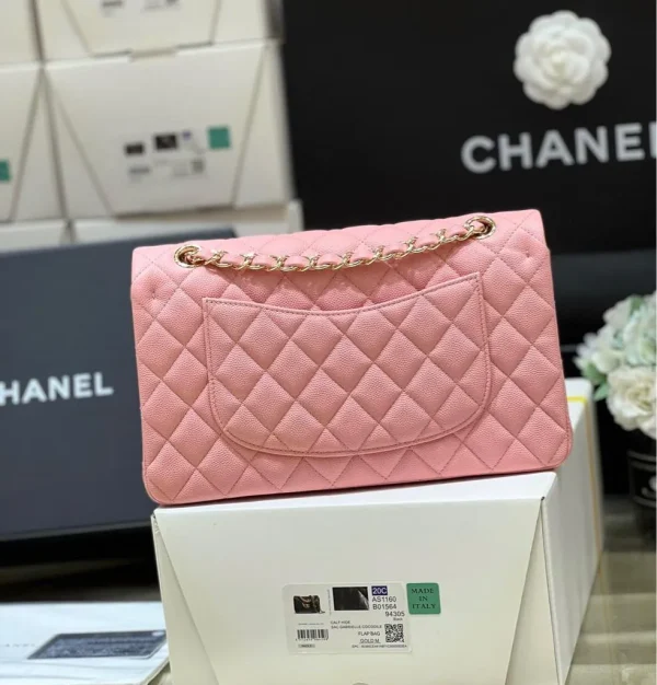 Chanel Vintage Sakura Pink Quilted Caviar Medium Classic - Image 9