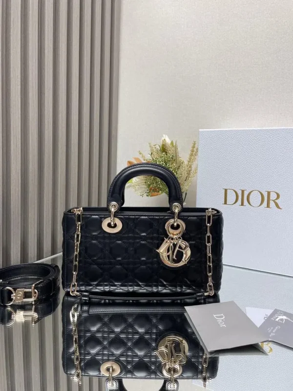 Dior Lady D-Joy Bag In Black Cannage Lambskin - Image 10