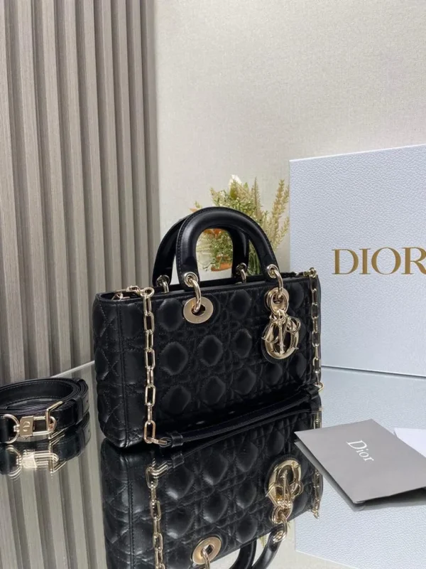 Dior Lady D-Joy Bag In Black Cannage Lambskin