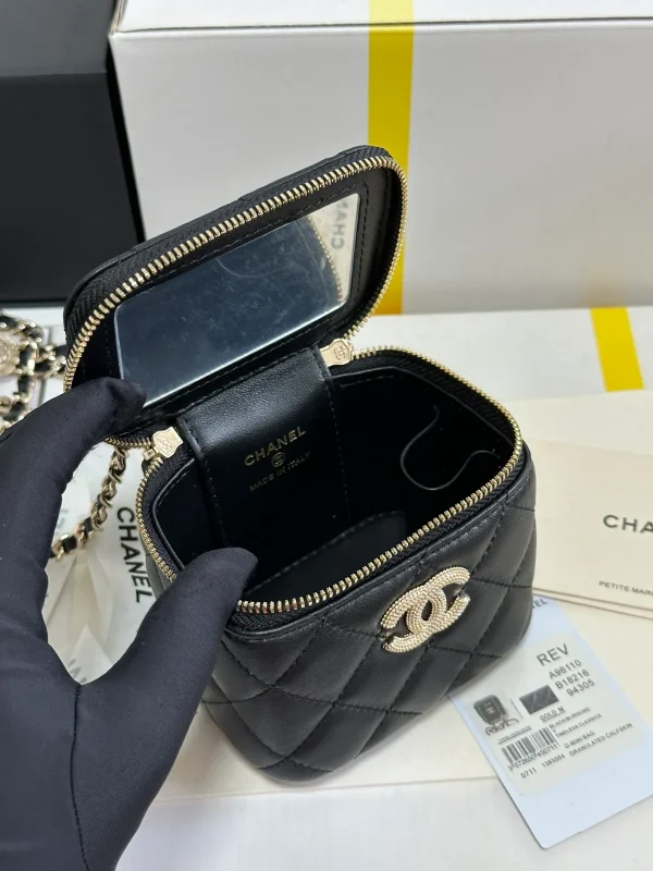 22P CUBE MINI VANITY BLACK CAVIAR LIGHT GOLD HARDWARE - Image 8