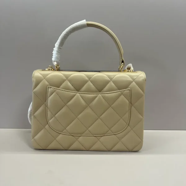 22S Beige Lambskin Quilted Trendy CC LGHW - Image 5
