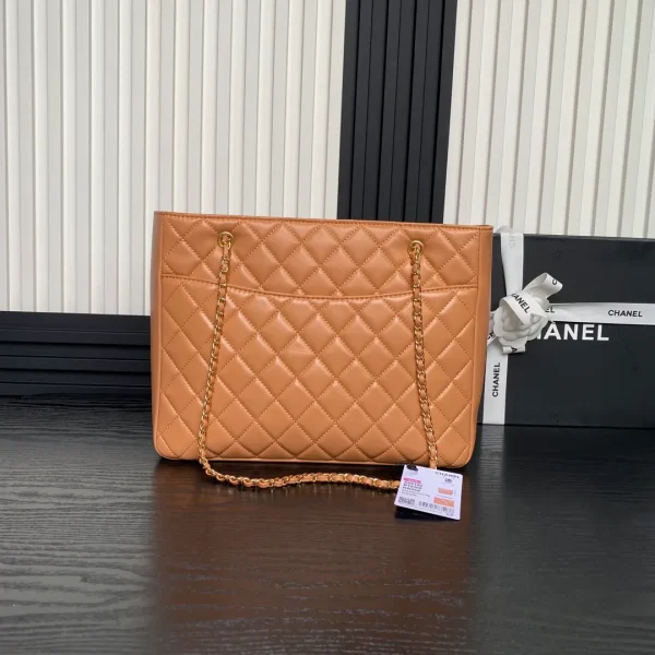 24K Shopping Bag 32cm Brown Calfskin Gold Hardware - Image 2