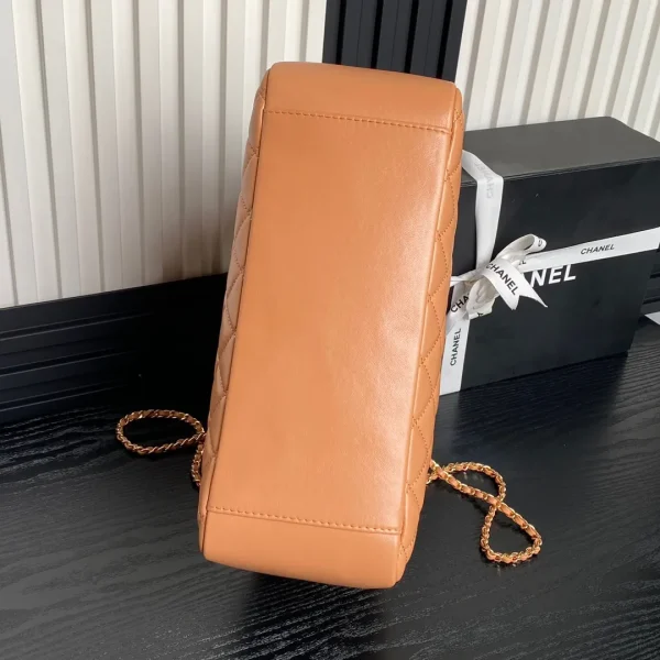 24K Shopping Bag 32cm Brown Calfskin Gold Hardware - Image 6