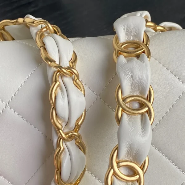 Chanel Flap Chain Shoulder Bag White Small - Image 5