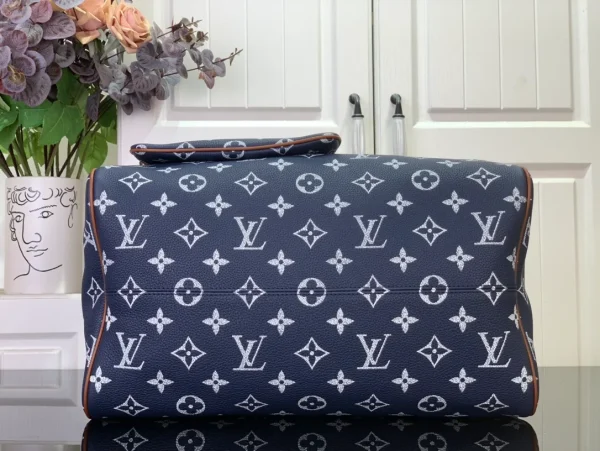 BNWOT Louis Vuitton Since 1854 Blue Monogram Jacquard Speedy Bandouliere - Image 8