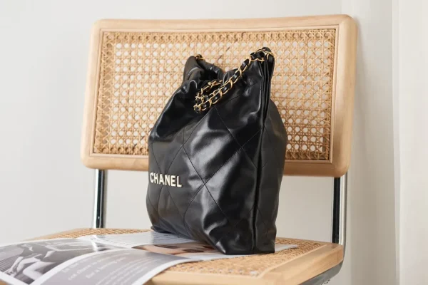 CHANEL 22Bag Small Handbag Shoulder Bag Shiny Calfskin Black - Image 6