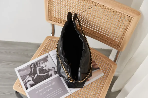 CHANEL 22Bag Small Handbag Shoulder Bag Shiny Calfskin Black - Image 9