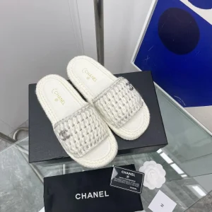 CHANEL Braided Knit CC Mules