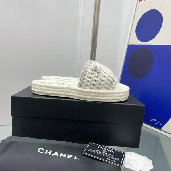 CHANEL Braided Knit CC Mules - Image 6