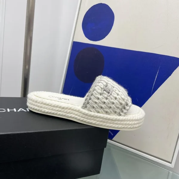 CHANEL Braided Knit CC Mules - Image 7
