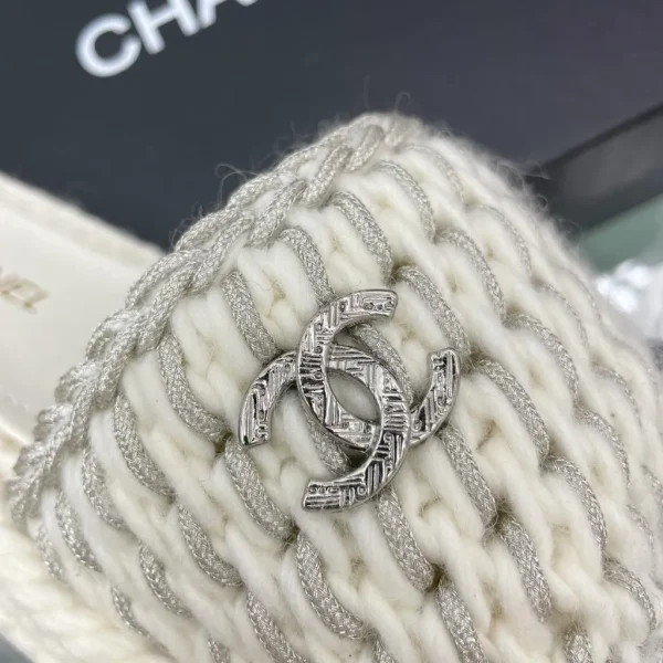 CHANEL Braided Knit CC Mules - Image 9
