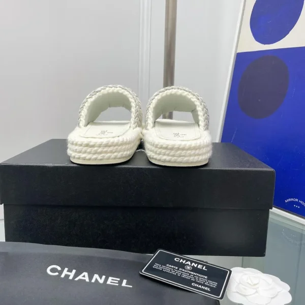 CHANEL Braided Knit CC Mules - Image 10
