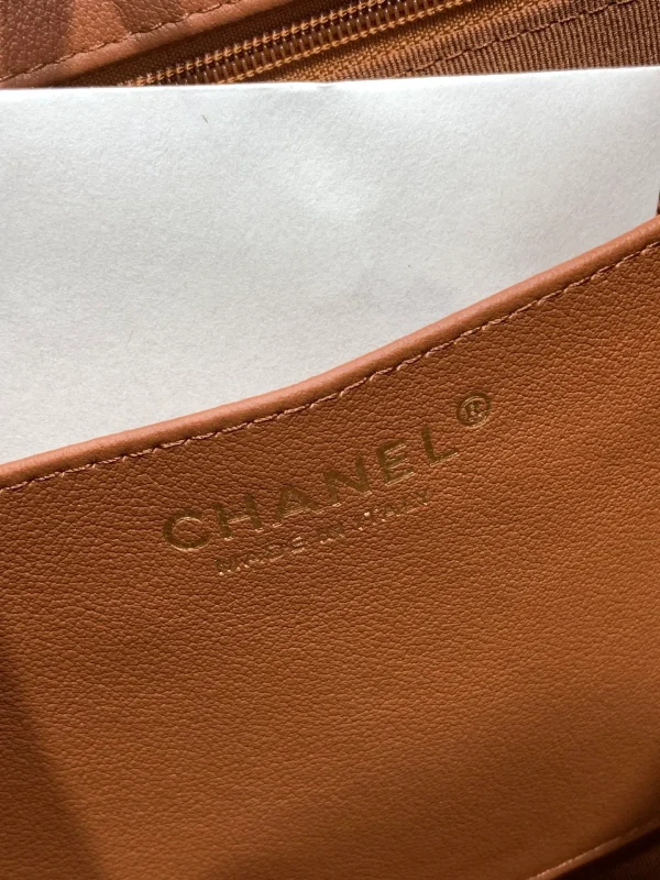 CHANEL Calfskin Quilted Braided Handle Chain Hobo Brown - Image 9