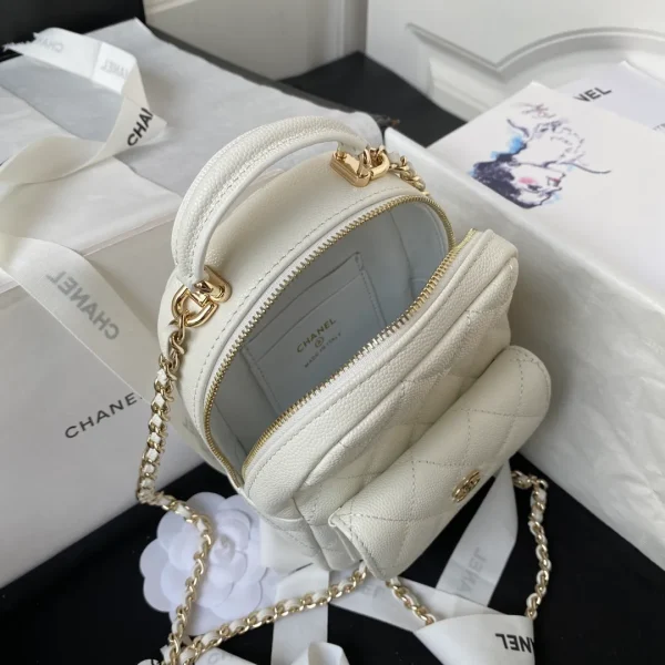 CHANEL Caviar Quilted CC Mini Classic Backpack White - Image 9