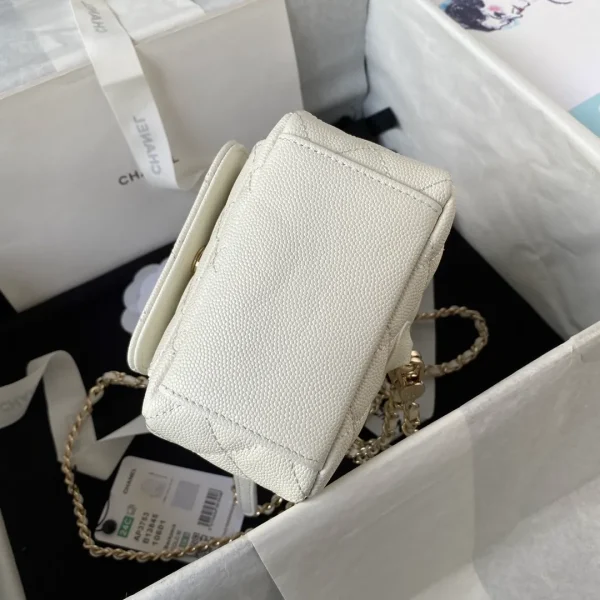 CHANEL Caviar Quilted CC Mini Classic Backpack White - Image 4
