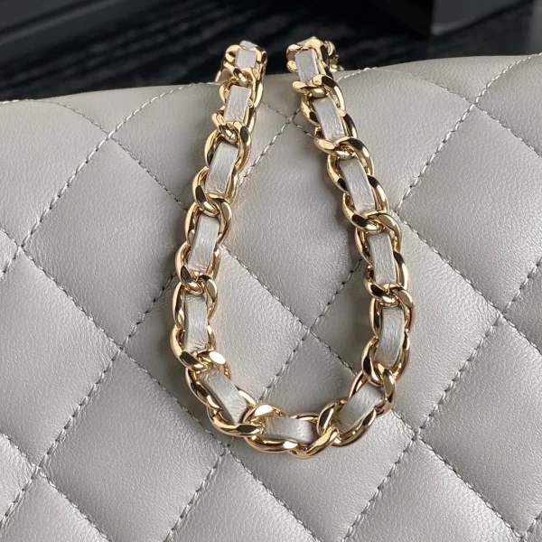 CHANEL Lambskin Pearl Crush Quilted Flap Phone Holder - Image 6