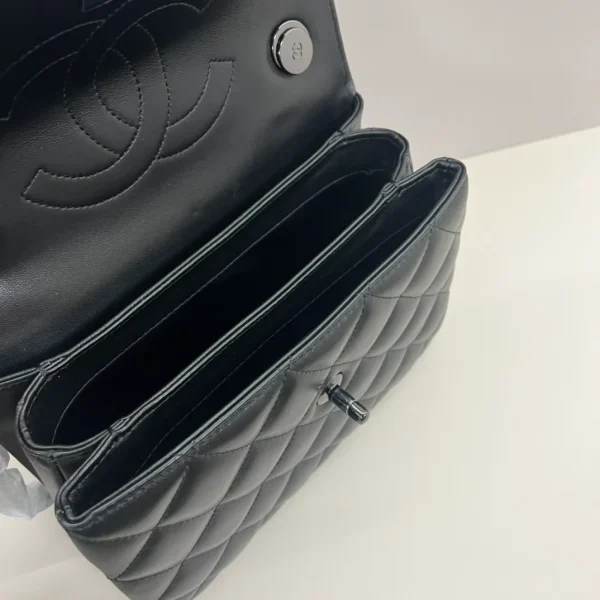 CHANEL Lambskin Quilted Small Trendy CC Dual Handle Flap Bag So Black - Image 3
