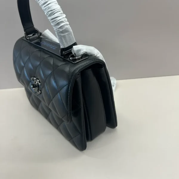 CHANEL Lambskin Quilted Small Trendy CC Dual Handle Flap Bag So Black - Image 6