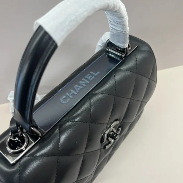 CHANEL Lambskin Quilted Small Trendy CC Dual Handle Flap Bag So Black - Image 7