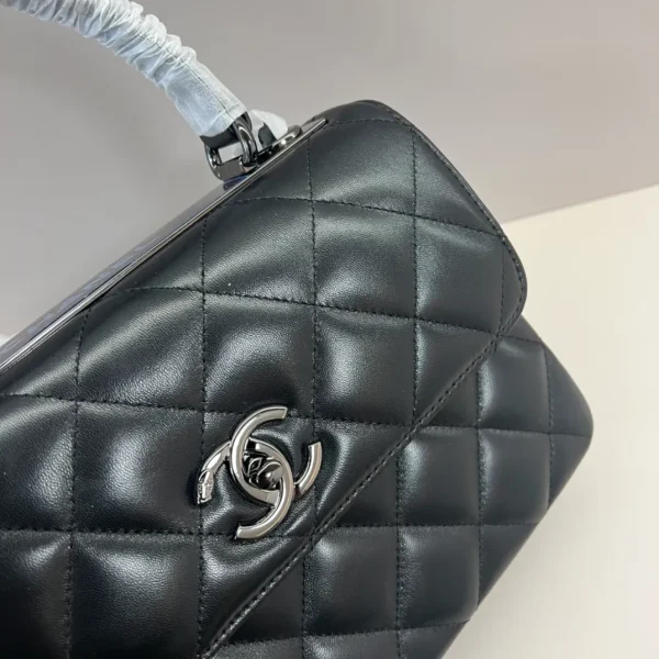 CHANEL Lambskin Quilted Small Trendy CC Dual Handle Flap Bag So Black - Image 8