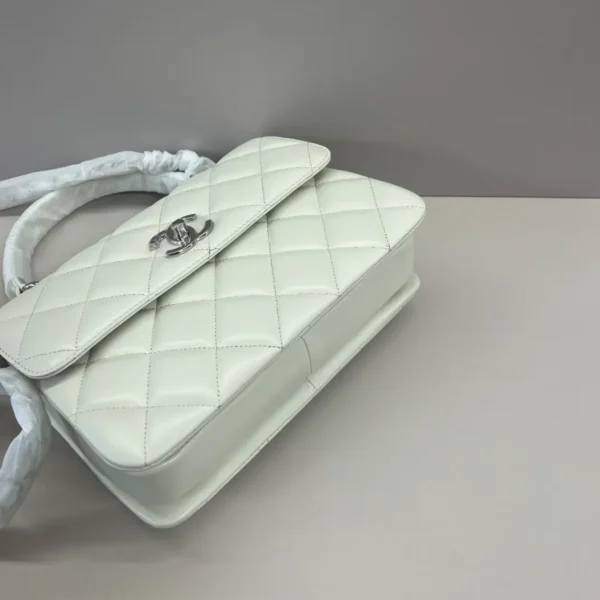 CHANEL Lambskin Quilted Small Trendy Chain CC Flap Dual Handle Bag Light Blue - Image 6