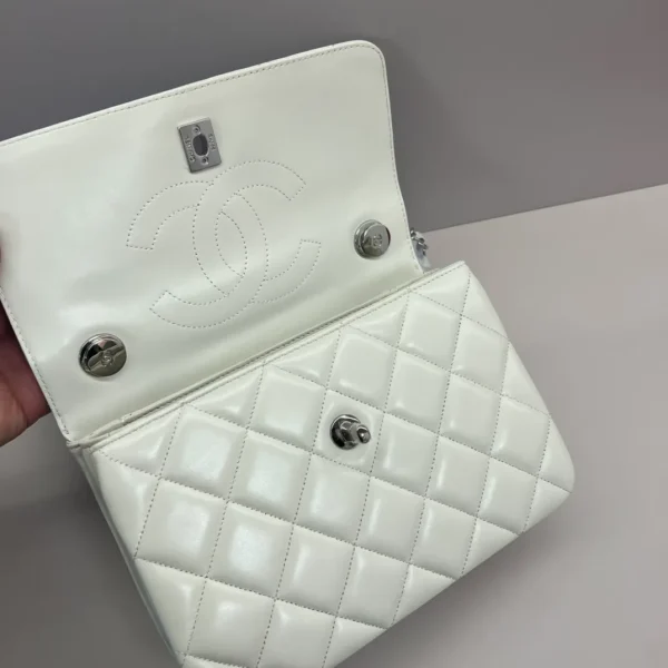 CHANEL Lambskin Quilted Small Trendy Chain CC Flap Dual Handle Bag Light Blue - Image 8