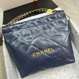 CHANEL Matelasse 22 Mini Chain Shoulder Bag Black