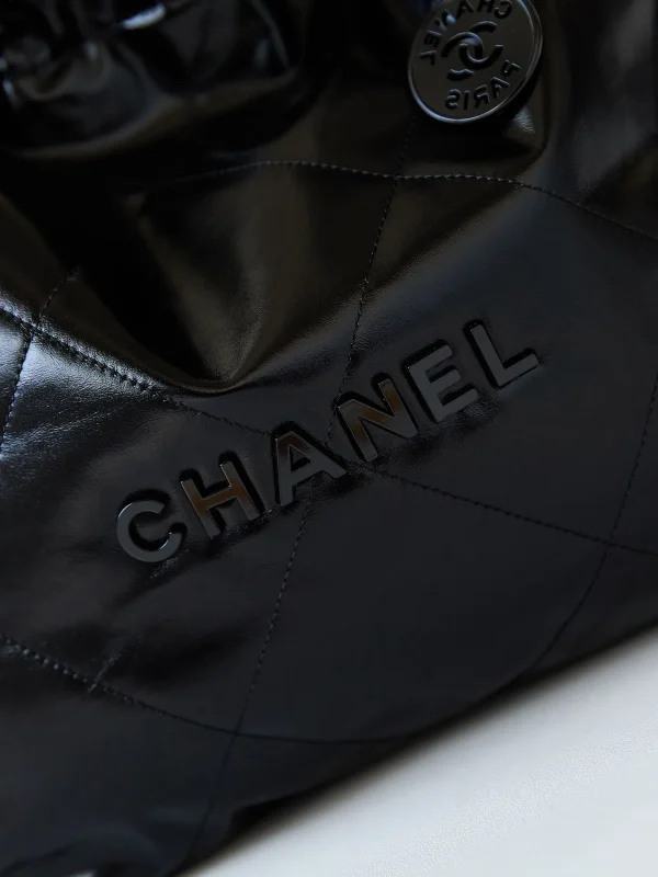 CHANEL Small 22 Bag SO Black Calfskin Black - Image 3