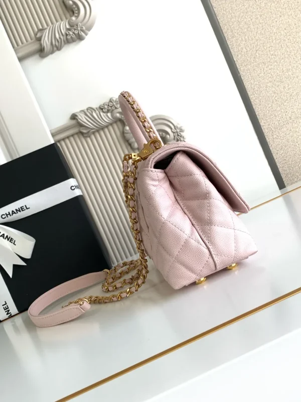 Chanel 20A Lilac Pink Coco Handle Caviar Gold Hardware (3) - Image 6
