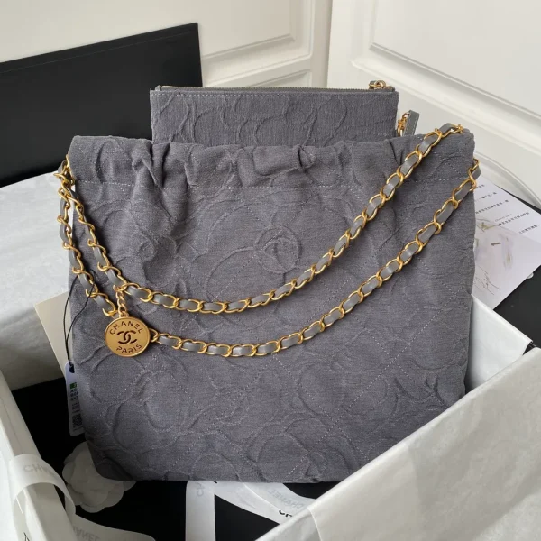 Chanel 22 Chain Denim Medium - Image 4